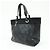 CHANEL Paris Biarritz COCO Mark Leder Canvas Tote Bag Schwarz A34209 - Ansicht 3