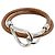Hermès HERMES Jumbo Choker Bracciale in Pelle e Metallo Marrone Argento