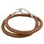 Hermès HERMES Jumbo Choker Bracciale in Pelle e Metallo Marrone Argento - vista 2