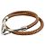 Hermès HERMES Jumbo Choker Bracciale in Pelle e Metallo Marrone Argento - vista 3
