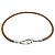 Hermès HERMES Jumbo Choker Bracciale in Pelle e Metallo Marrone Argento - vista 5