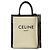 Céline CELINE Small Vertical Cabas Canvas Leather 2WAY Bag Tote Bag Beige Black