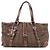 Céline CELINE Borsa Tote in tela logo e pelle embossed Marrone