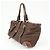 Céline CELINE Borsa Tote in tela logo e pelle embossed Marrone - vista 3