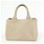 PRADA Canapa Triangle Logo Canvas 2Way Hand Bag Shoulder Bag Beige - vista 2