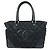 CHANEL Paris New York COCO Mark Nylon Leather Tote Bag Black A33100