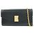 Céline Cartera larga con solapa y cadena de piel CELINE C Logo Negra