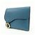 Billetera compacta tri-fold de piel Saddle Christian Dior Azul - vista 3