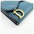 Billetera compacta tri-fold de piel Saddle Christian Dior Azul - vista 7