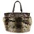Borsa Tote e Borsa a Tracolla CHANEL Paris Biarritz in pelle e pelliccia Marrone Beige - vista 2