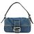 FENDI Mamma Baguette Borsa a tracolla in pelle e denim Blu 26424