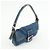 FENDI Mamma Baguette Borsa a tracolla in pelle e denim Blu 26424 - vista 4