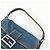 FENDI Mamma Baguette Borsa a tracolla in pelle e denim Blu 26424 - vista 6