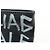 BALENCIAGA Pochette in pelle Graffiti Flat Pouch Nero Bianco - vista 10