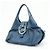Bulgari BVLGARI Chandra Schultertasche aus Leder Double Circle Ring Turquoise Blue - Ansicht 3