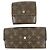 Louis Vuitton Monogram Canvas Compact Lote de 2 Carteras Cartera Larga Marrón