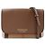 Borsa a tracolla con catena BURBERRY Nova Plaid in pelle e tela Brown Beige