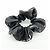 Hermès HERMES Accessorio per capelli elastico in pelle di agnello Milo Nero Bianco - vista 4