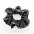 Hermès HERMES Accessorio per capelli elastico in pelle di agnello Milo Nero Bianco - vista 5