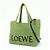 LOEWE Font Tote Raffia Leather 2Way Bag Borsa Tote Borsa a Tracolla Verde - vista 3