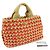 PRADA Borsa Tote in Raffia Logo Triangle Canapa Borsa a Mano Natural Red BN2303 - vista 12
