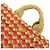 PRADA Borsa Tote in Raffia Logo Triangle Canapa Borsa a Mano Natural Red BN2303 - vista 4