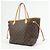 Borsa a Tracolla Louis Vuitton Monogram Neverfull MM Marrone M40156 - vista 3