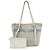 Borsa Tote PRADA Mistolino City Canvas Leather Gray Blue 1BG303