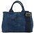 PRADA Canapa Mini Triangle Logo Denim 2Way Bag Hand Bag Blue 1BG439