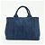 PRADA Canapa Mini Triangle Logo Denim 2Way Bag Hand Bag Blue 1BG439 - vista 2