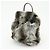 Zaino FENDI Zucca in eco-pelliccia di visone e camoscio Grigio - vista 3
