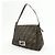 FENDI Mamma Baguette Borsa a tracolla in tela Zucca e pelle Marrone 26325 - vista 3