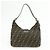 FENDI Borsa a spalla e borsa a mano in pelle e tela Zucca Nero e Marrone 26569 - vista 2
