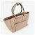 Borsa Tote e Borsa a Tracolla in Pelle PRADA con Logo Triangolare Rosa Beige - vista 4