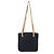 Hermès HERMES Amedaba Cabas de Poche Borsa Tote in Tela di Cotone e Pelle Nera