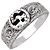 GUCCI Interlocking G Arabesque Ring SV925 Silver #25 US11 EU64.5