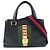 GUCCI Sylvie Sherry Canvas Leather 2Way Shoulder Bag Black 460331