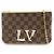 Louis Vuitton Damier Ebene Pochette Double Zip Rose Ballerine N60254