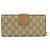 GUCCI Interlocking G GG Canvas Leder Long Wallet Light Brown