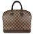 Borsa a mano Louis Vuitton Damier Canvas Leather Alma PM Brown N51131
