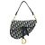 Borsa a tracolla Christian Dior Saddle in tela jacquard Oblique e pelle Navy