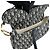 Borsa a tracolla Christian Dior Saddle in tela jacquard Oblique e pelle Navy - vista 10