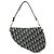Borsa a tracolla Christian Dior Saddle in tela jacquard Oblique e pelle Navy - vista 2