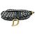 Borsa a tracolla Christian Dior Saddle in tela jacquard Oblique e pelle Navy - vista 3