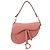 Borsa a tracolla Christian Dior CD Logo Saddle Bag in pelle, Borsa a mano Rosa