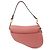 Borsa a tracolla Christian Dior CD Logo Saddle Bag in pelle, Borsa a mano Rosa - vista 2