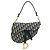 Borsa a tracolla Christian Dior Saddle Oblique Jaquard Leather Navy Beige
