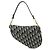 Borsa a tracolla Christian Dior Saddle Oblique Jaquard Leather Navy Beige - vista 2