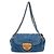 PRADA Bolsa de Ombro em Couro Denim com Aba Frontal Blue Camel BR4659