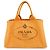 Borsa Tote PRADA Canapa Triangle Logo Canvas Arancione 1BG642